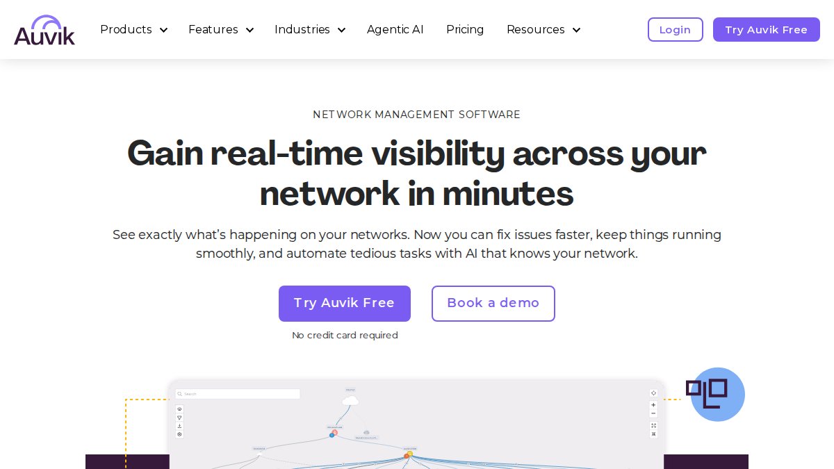 Screenshot of auvik.com interface