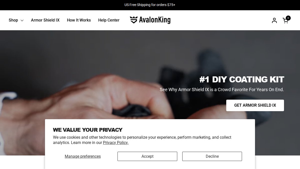 Screenshot of avalonking.com interface