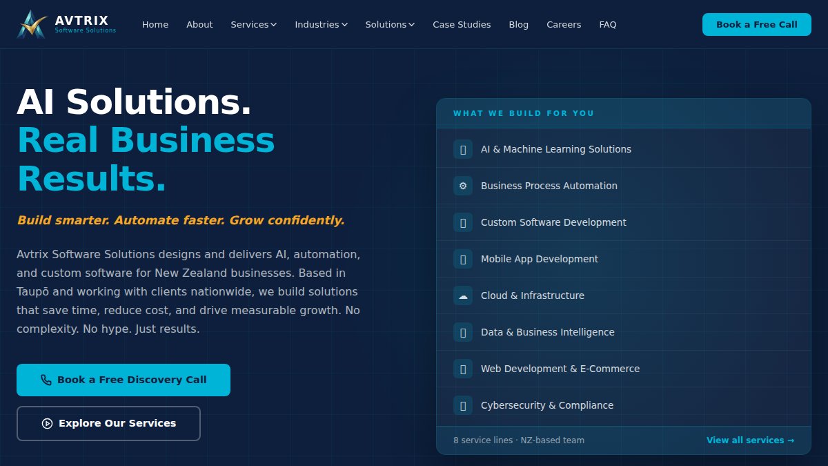 Screenshot of avtrix.co.nz interface