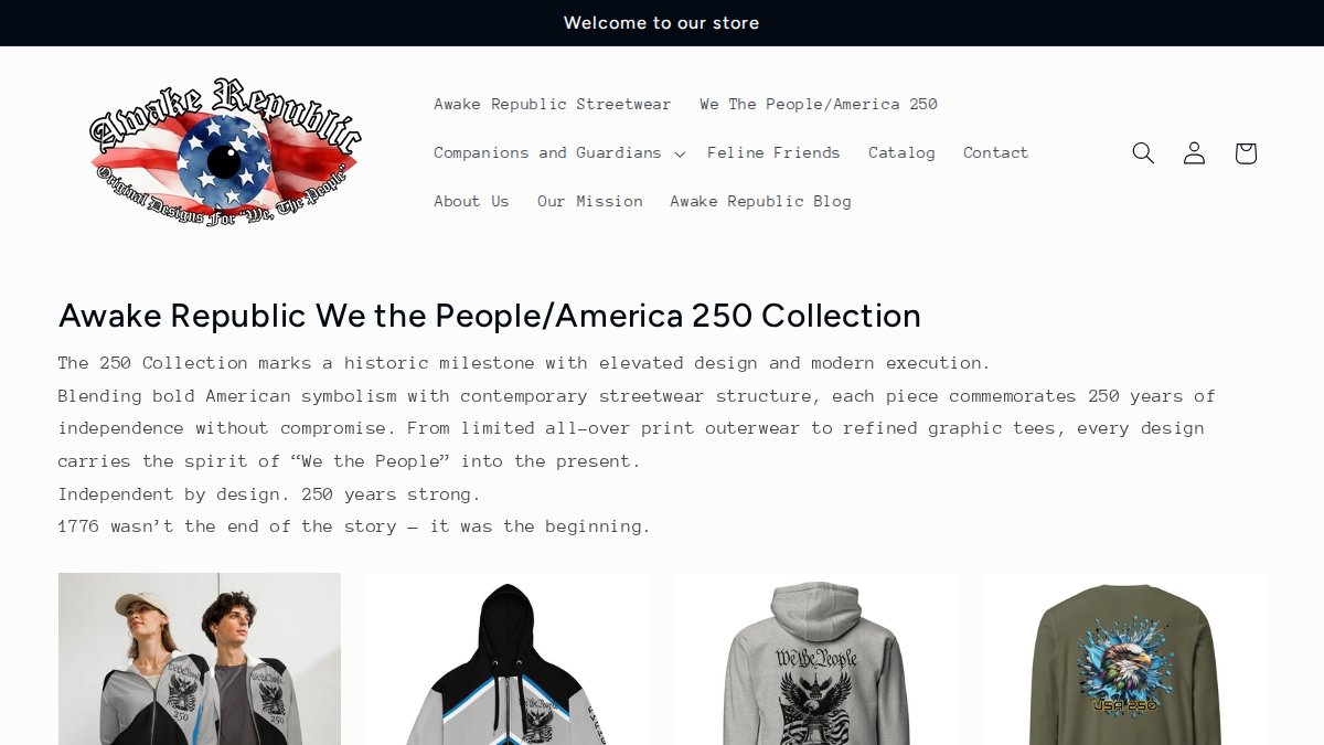 Screenshot of awakerepublic.net interface