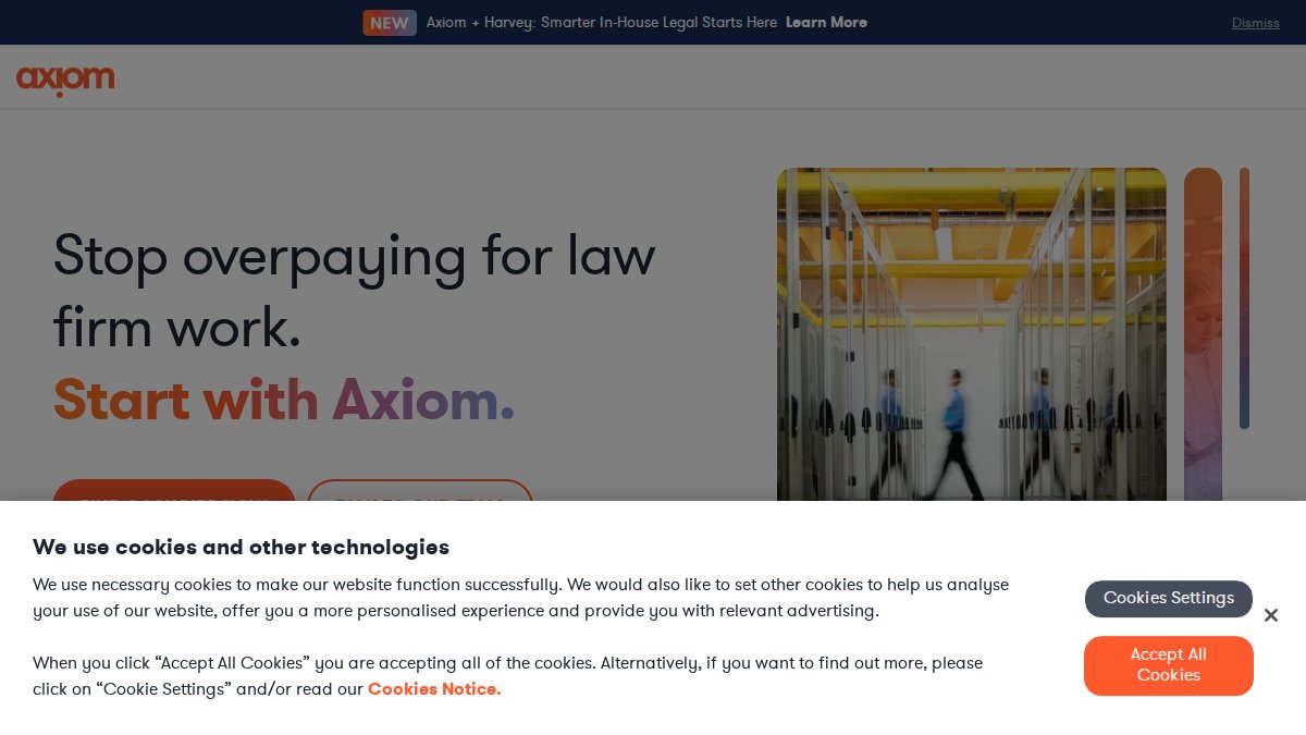 Screenshot of axiomlaw.com interface