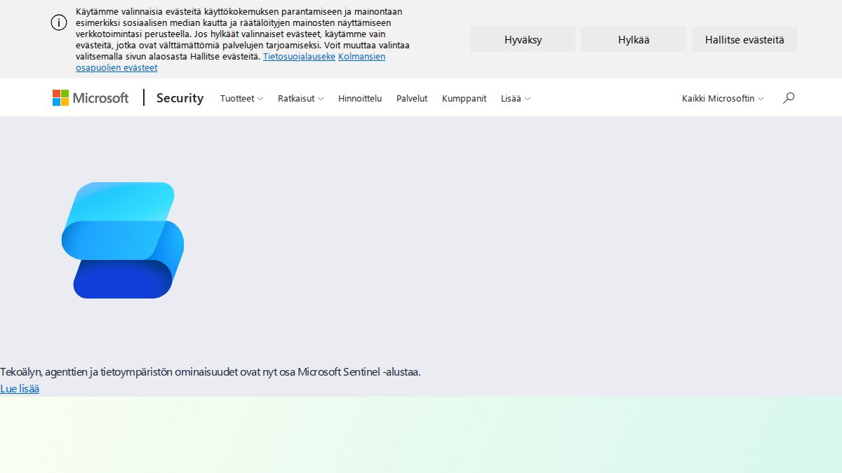 Screenshot of Microsoft Sentinel page on azure.microsoft.com