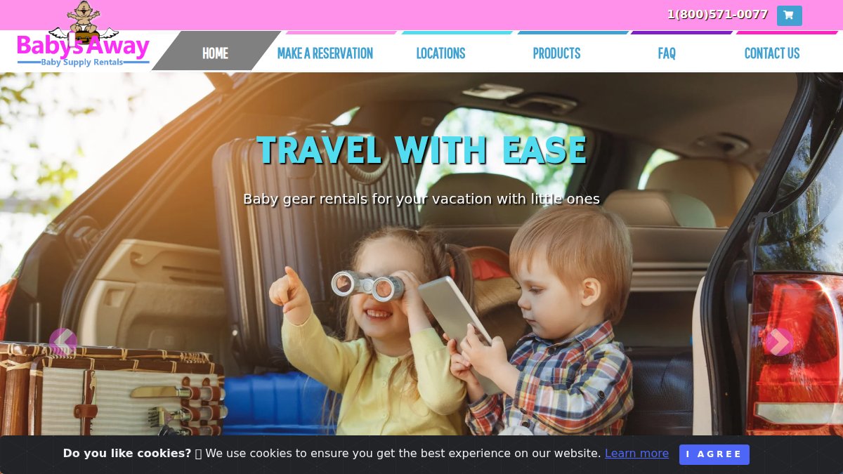 Screenshot of babysaway.com interface