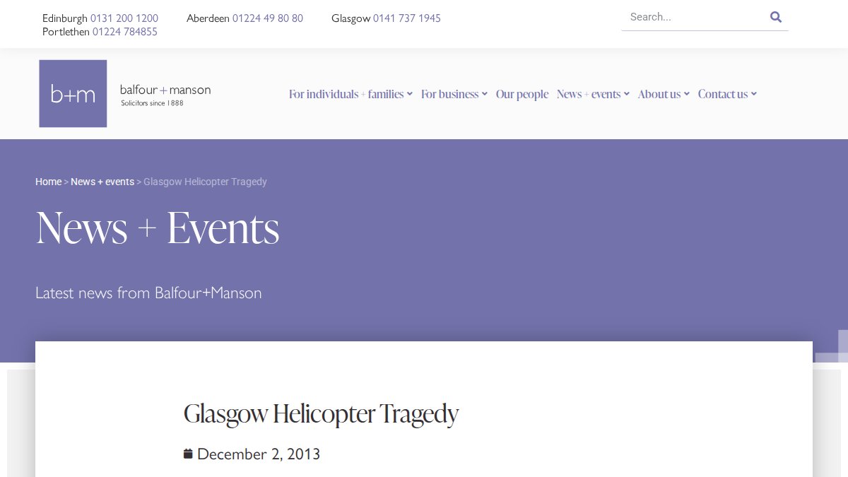 Screenshot of Glasgow page on balfour-manson.co.uk