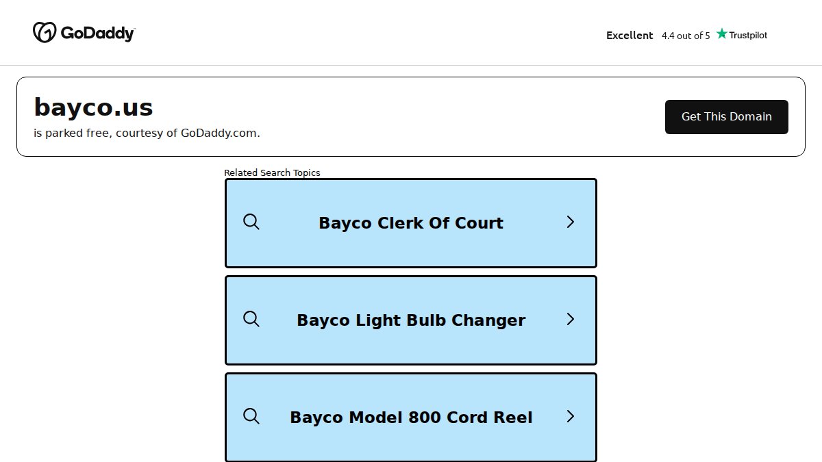 Screenshot of bayco.us interface