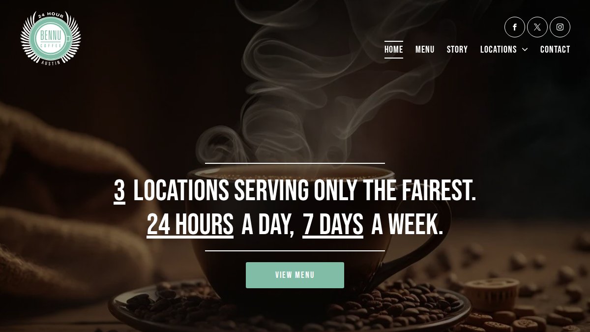 Best Cafes for Studying Near You: 2026 Guide 3 Screenshot of bennucoffee.com interface