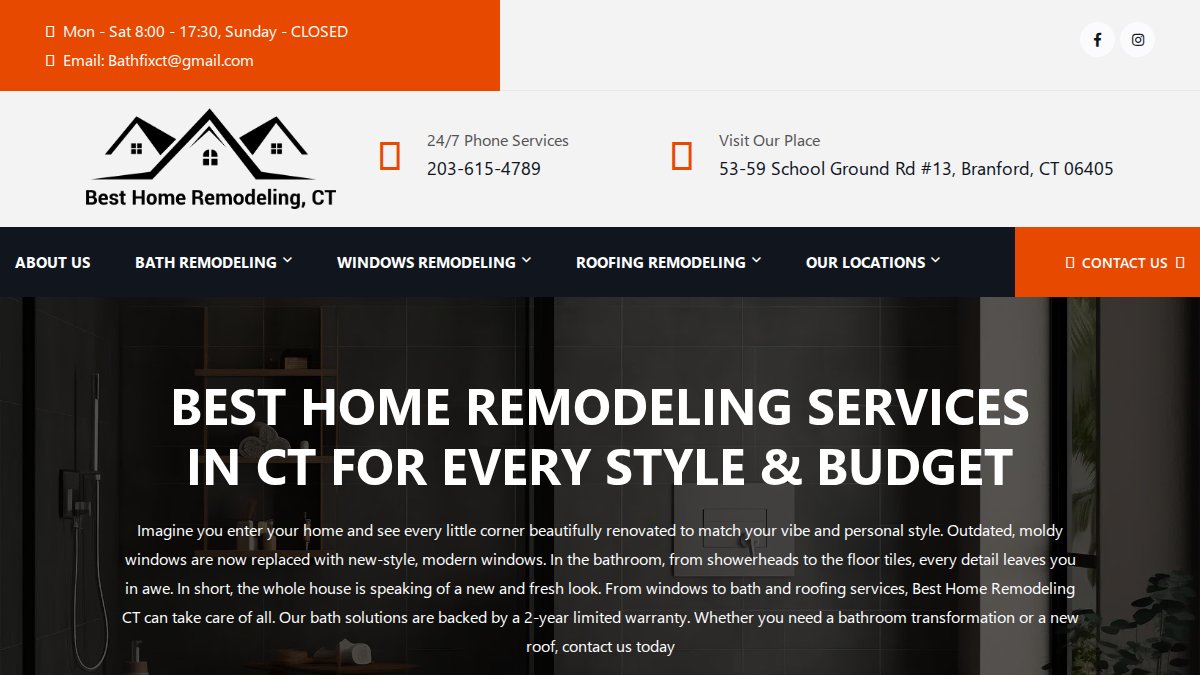 Screenshot of besthomeremodelingct.com interface