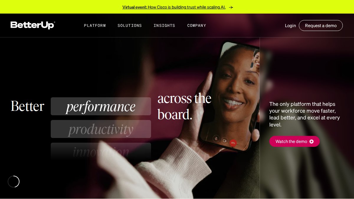 Screenshot of betterup.com interface