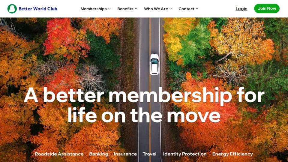 Screenshot of betterworldclub.com interface