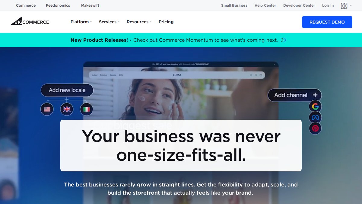 Screenshot of bigcommerce.com interface