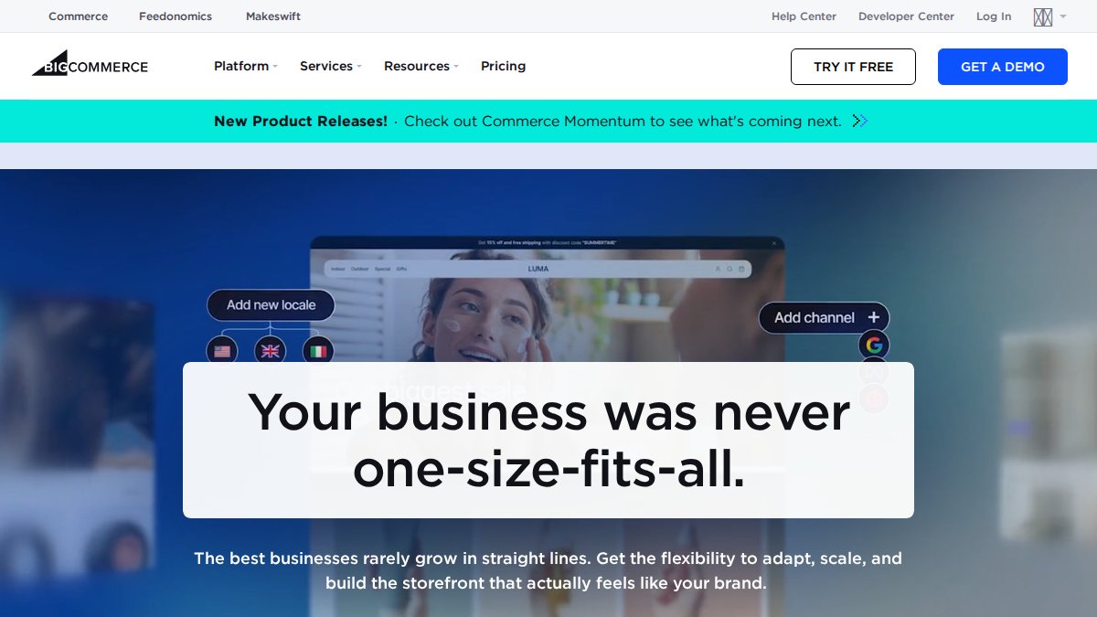 Screenshot of bigcommerce.com interface