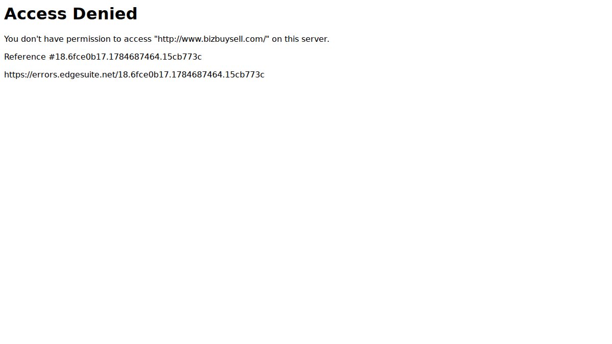 Screenshot of bizbuysell.com interface