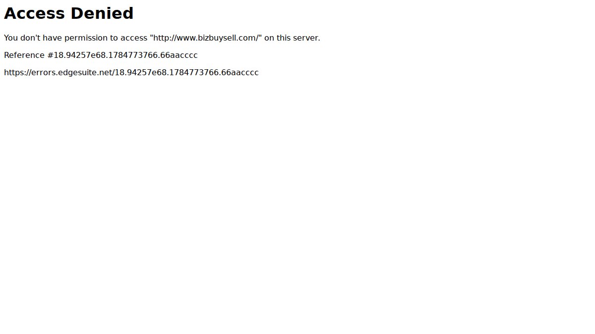 Screenshot of bizbuysell.com interface