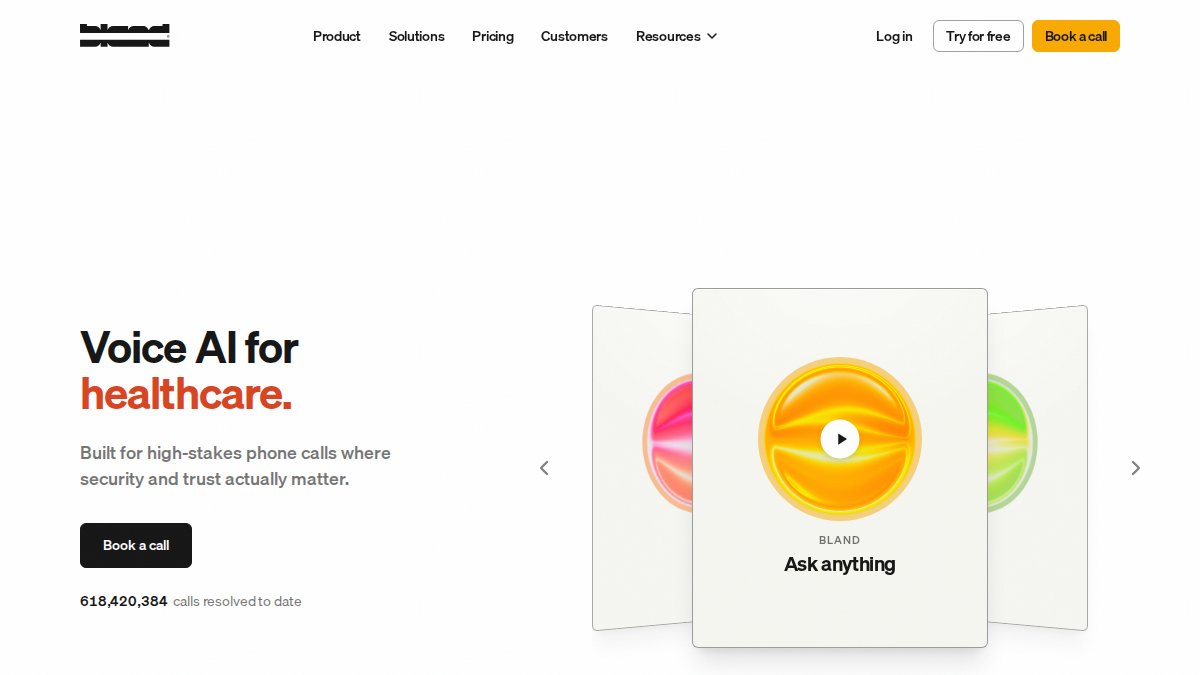 Screenshot of bland.ai interface