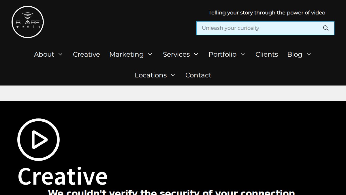 Screenshot of blaremedia.net interface