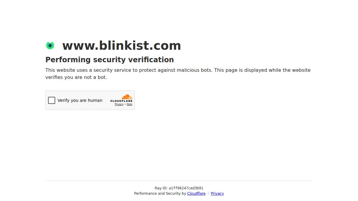 Screenshot of blinkist.com interface