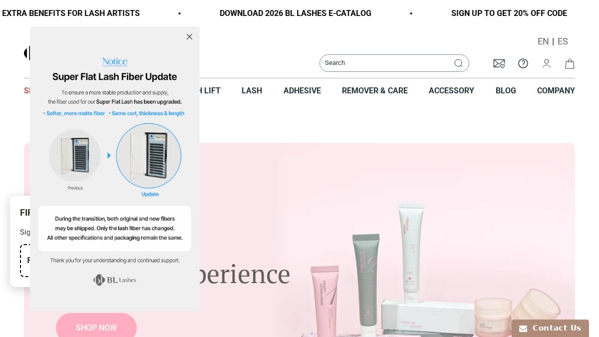 Screenshot of bllashes.com interface
