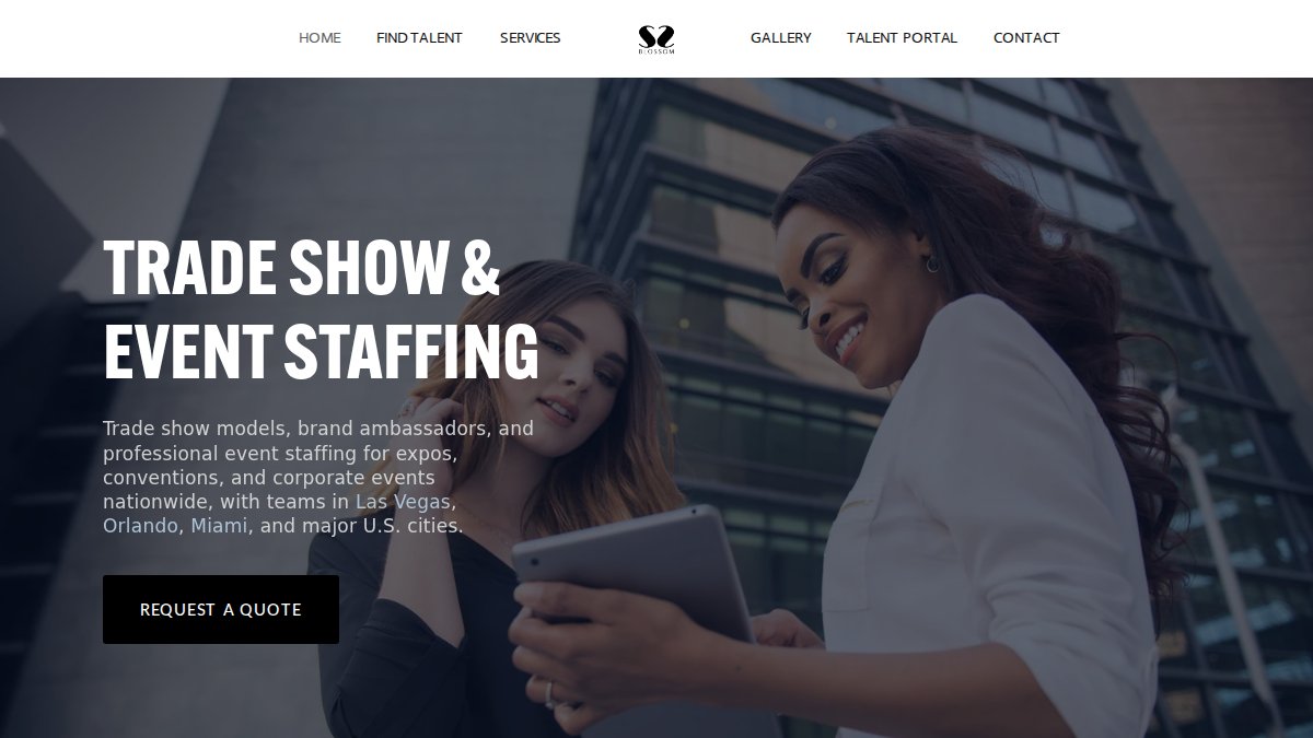 Screenshot of blossomtalent.com interface