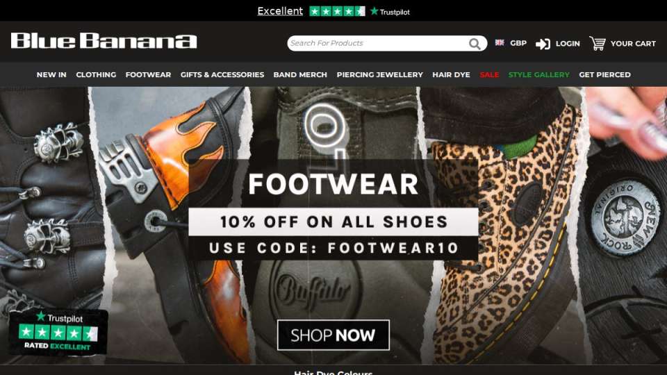 Screenshot of bluebanana.com interface