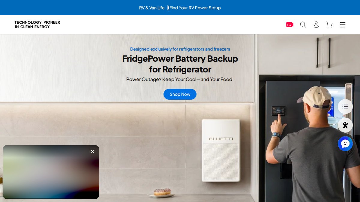 Screenshot of bluettipower.com interface