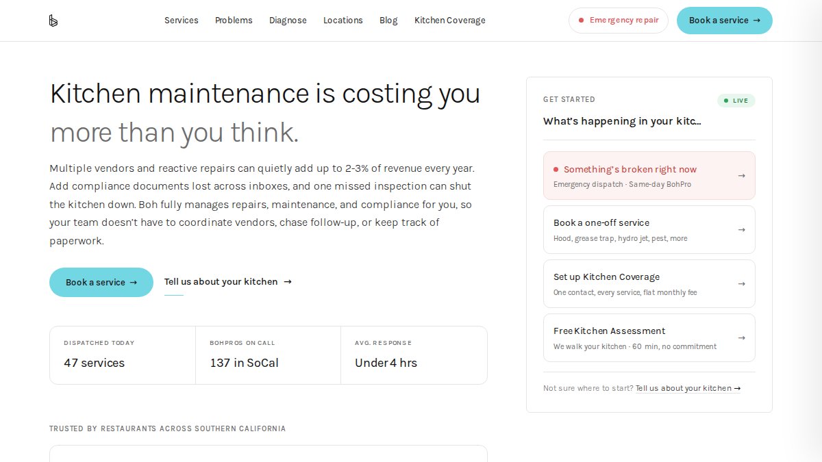 Screenshot of boh.ai interface