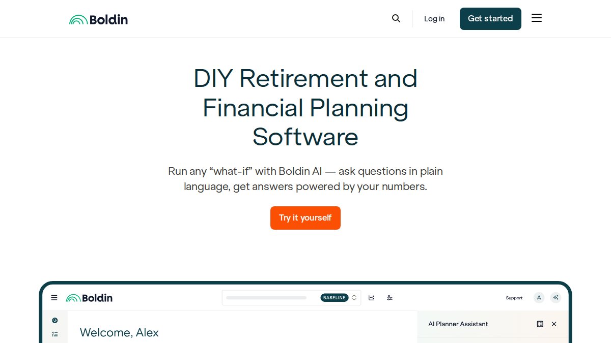 Screenshot of boldin.com interface