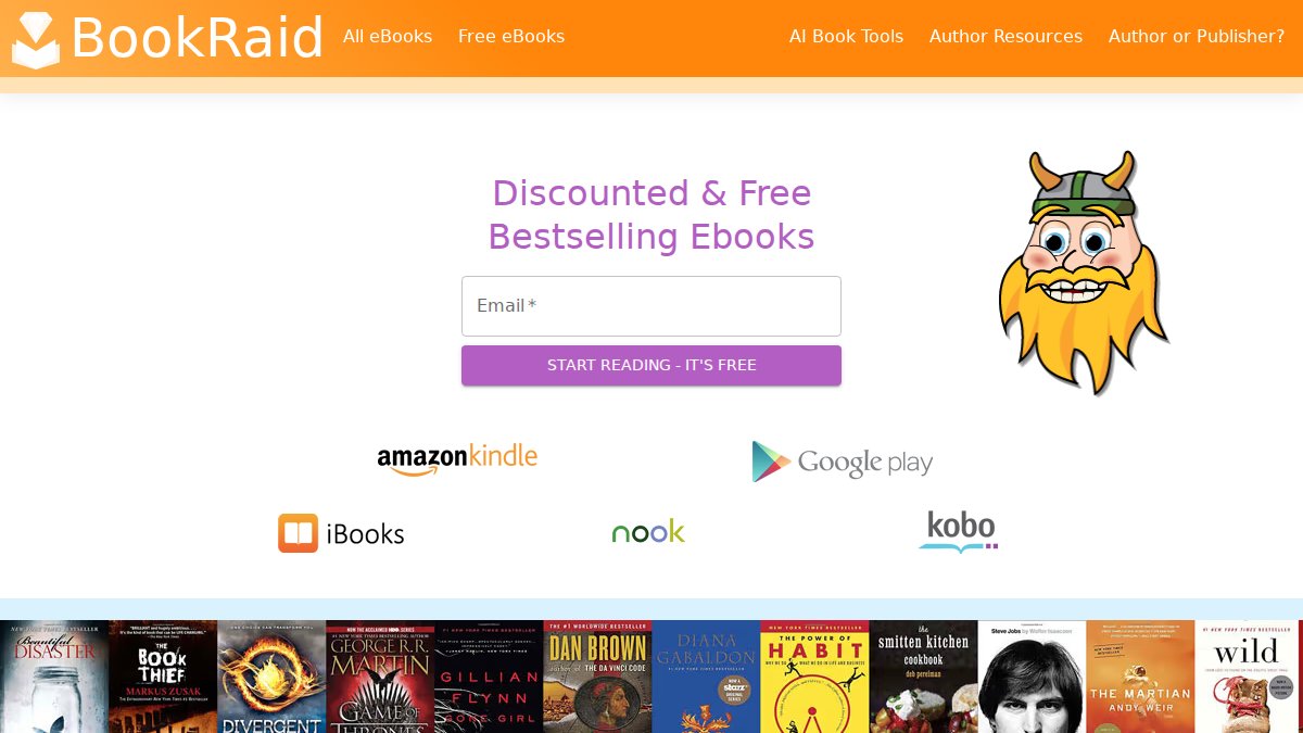 Screenshot of bookraid.com interface