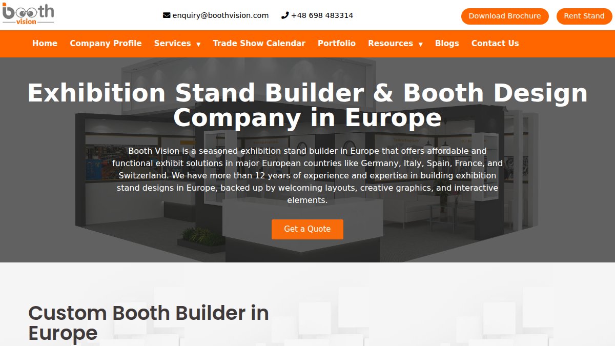 Screenshot of boothvision.com interface