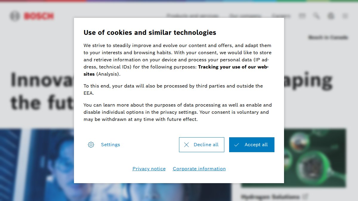 Efficient Manufacturing Infrastructure for EV Parts 3 Screenshot of bosch.ca interface