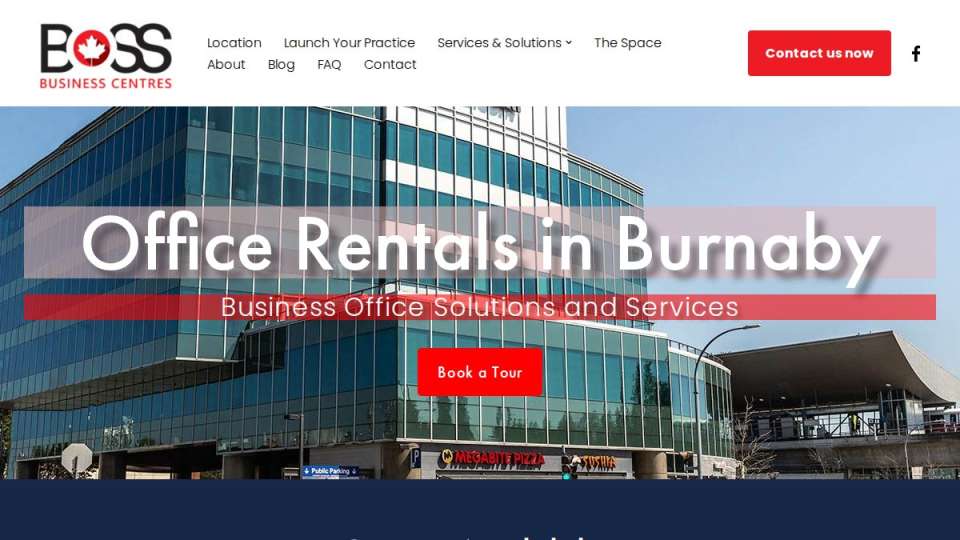 Screenshot of bossbusinesscentres.com interface