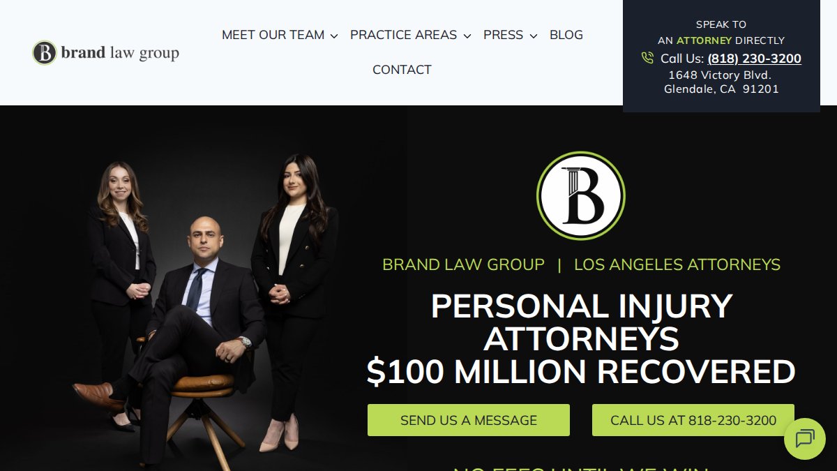 Screenshot of brandlawgroup.com interface