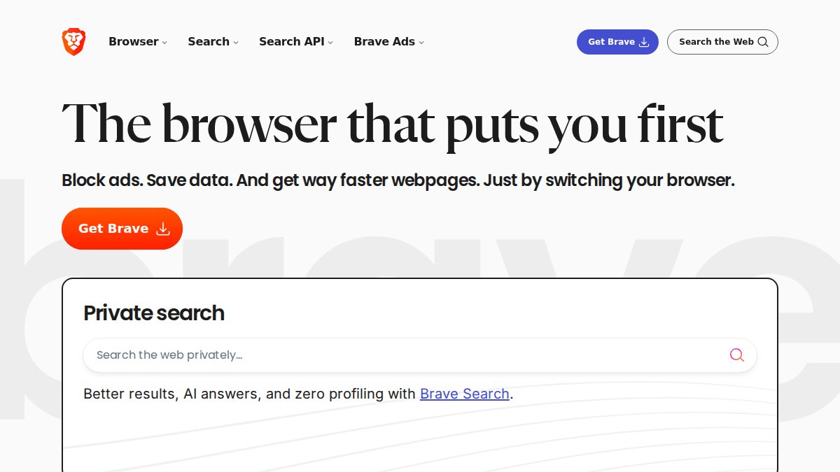 Screenshot of brave.com interface