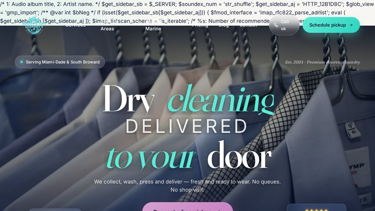 Screenshot of brightandtidylaundry.com interface