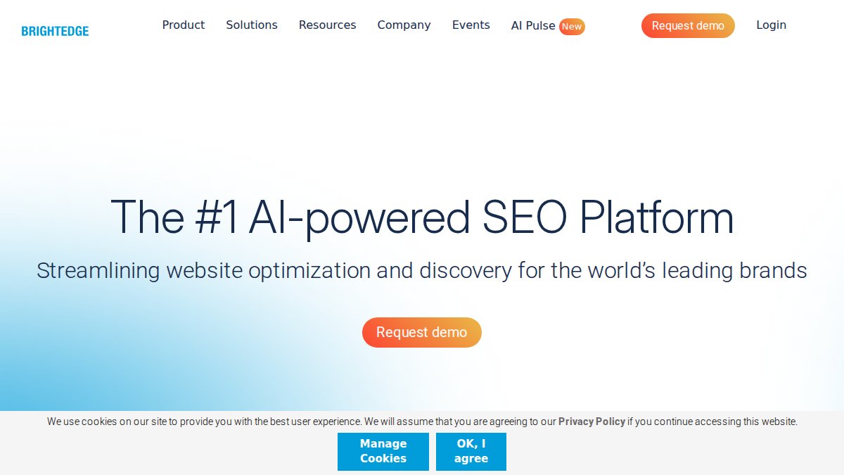 Screenshot of brightedge.com interface