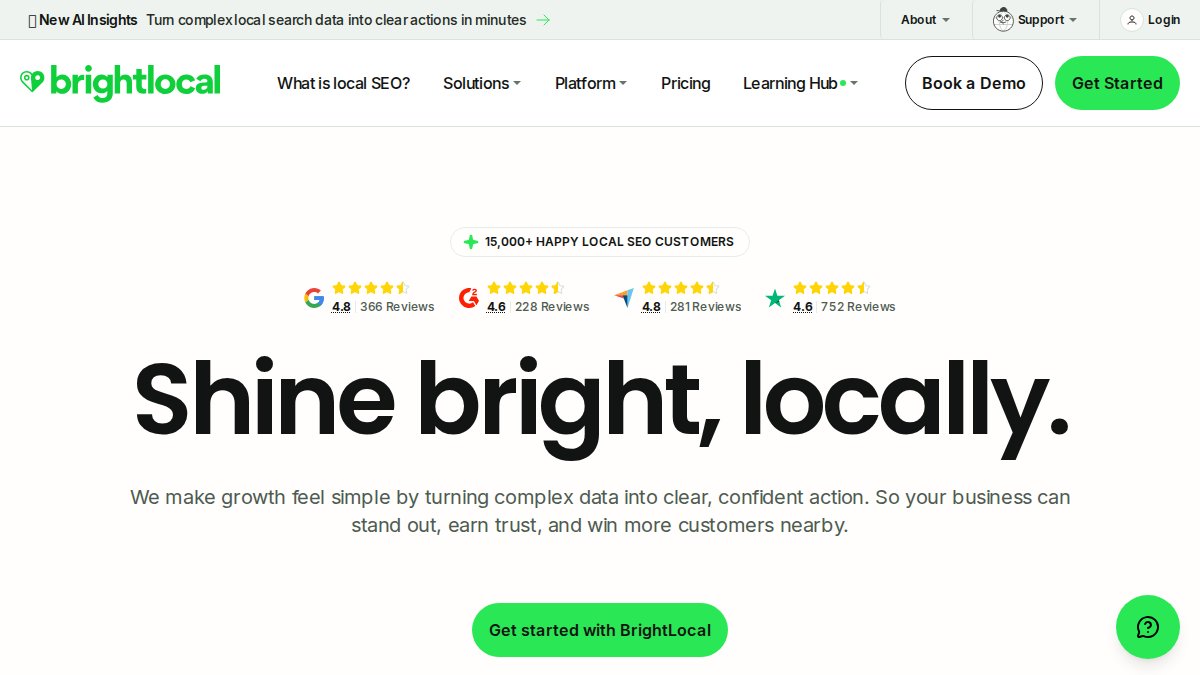 Screenshot of brightlocal.com interface