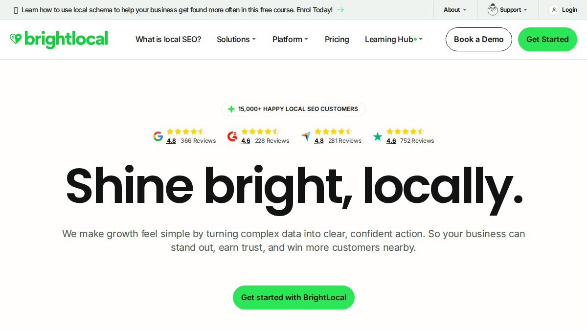 Screenshot of brightlocal.com interface