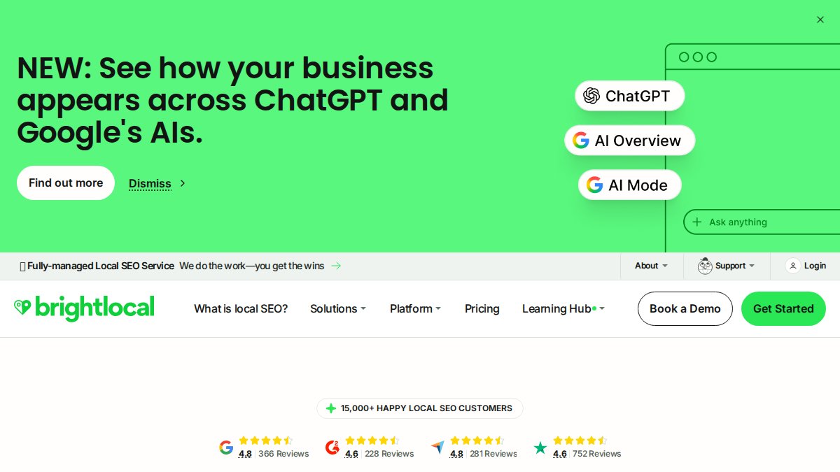 Screenshot of brightlocal.com interface