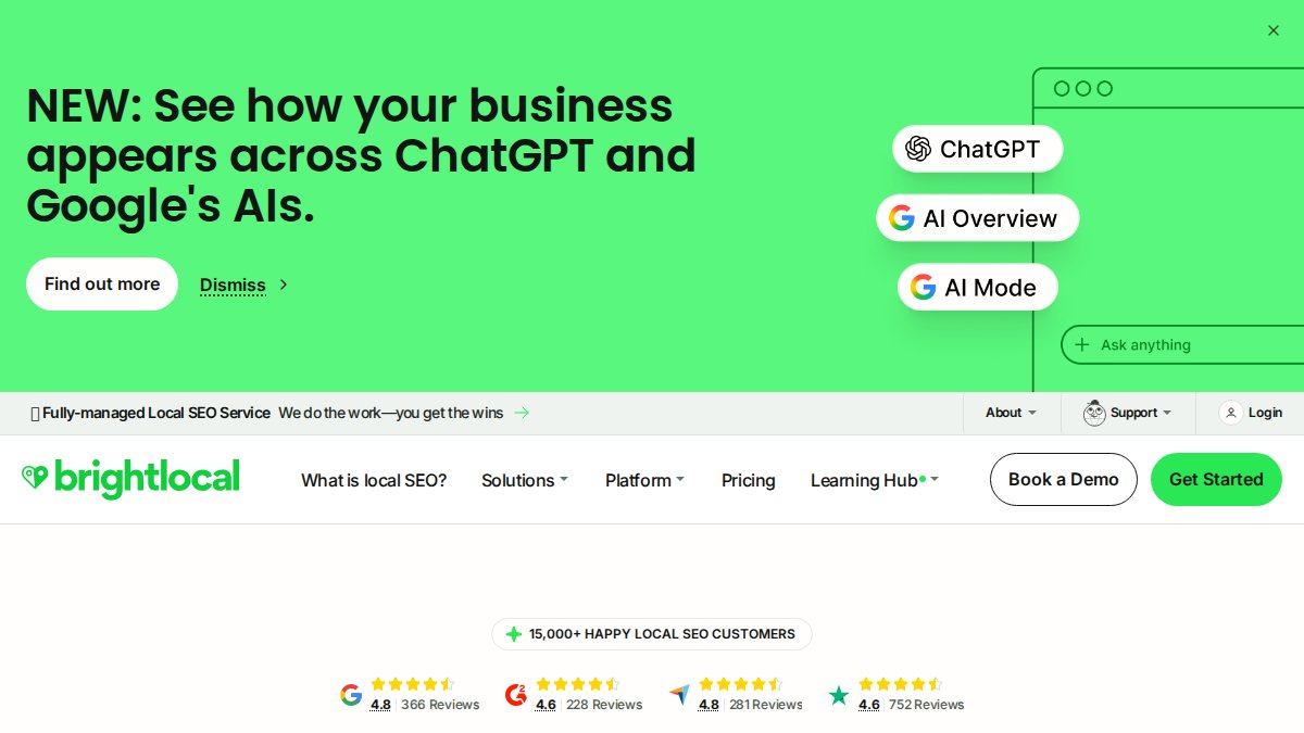 Screenshot of brightlocal.com interface