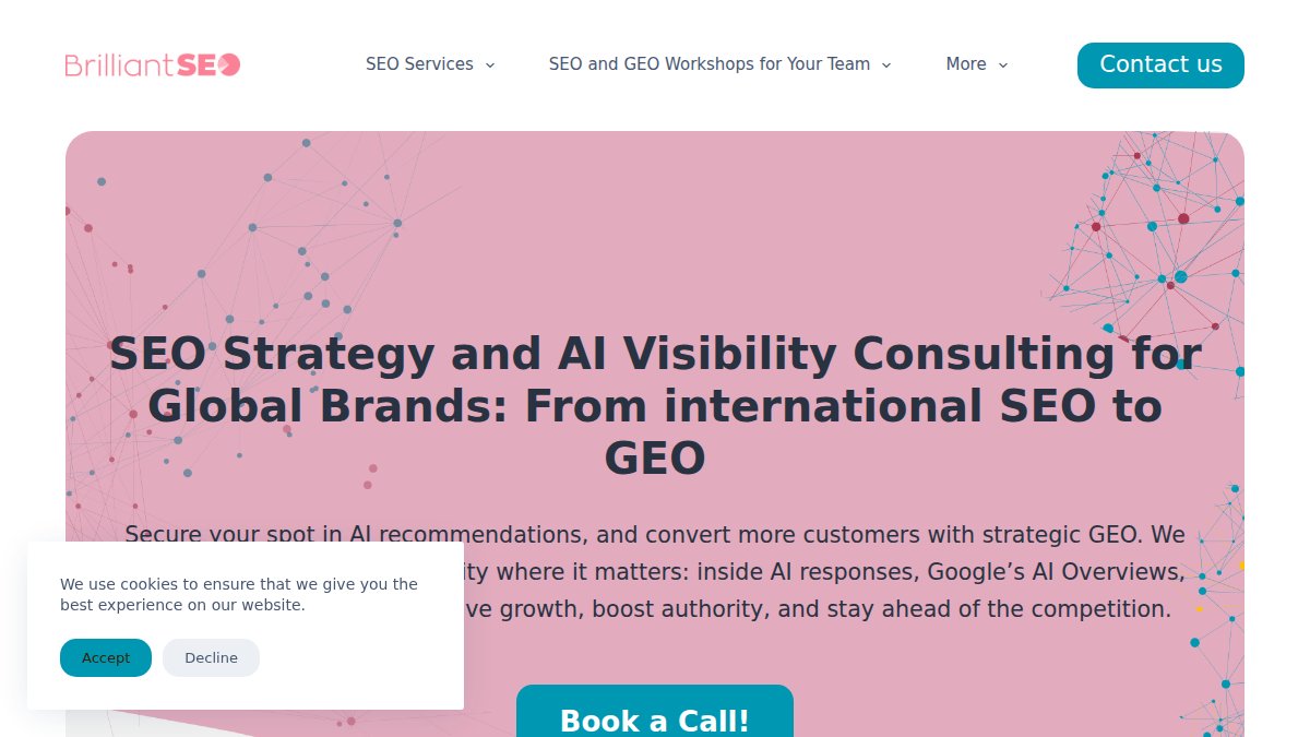 Screenshot of brilliantseo.art interface