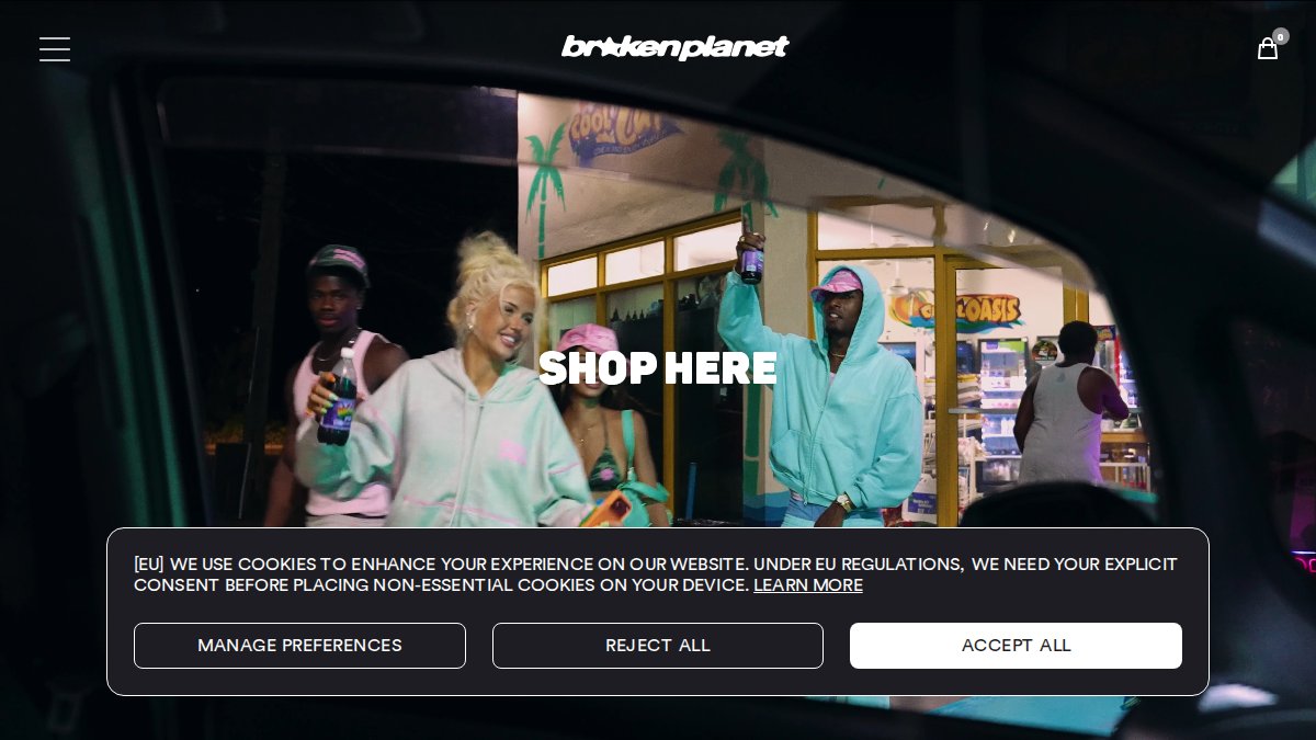 Screenshot of brokenplanet.com interface