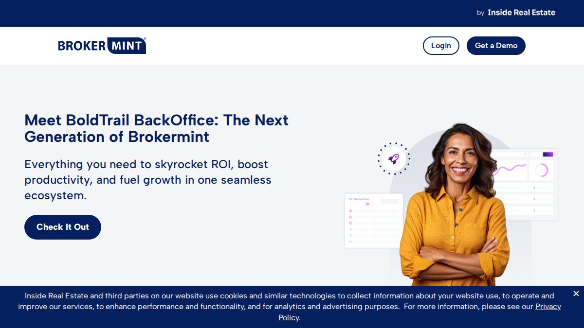 Screenshot of brokermint.com interface