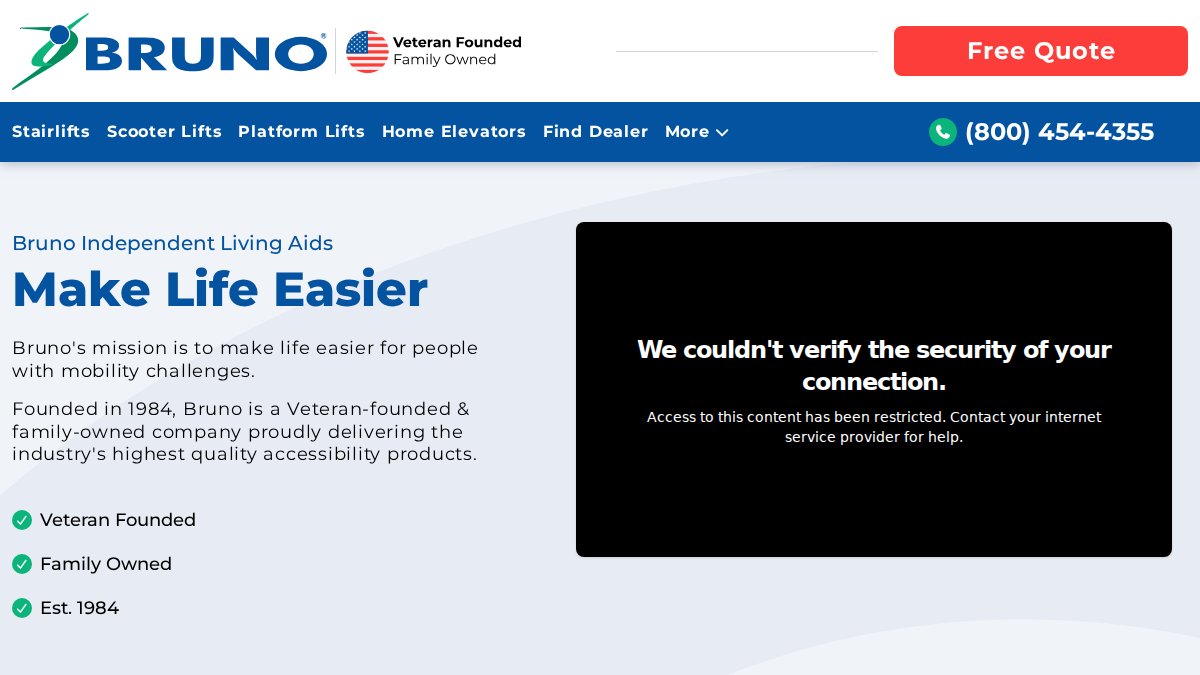 Screenshot of bruno.com interface