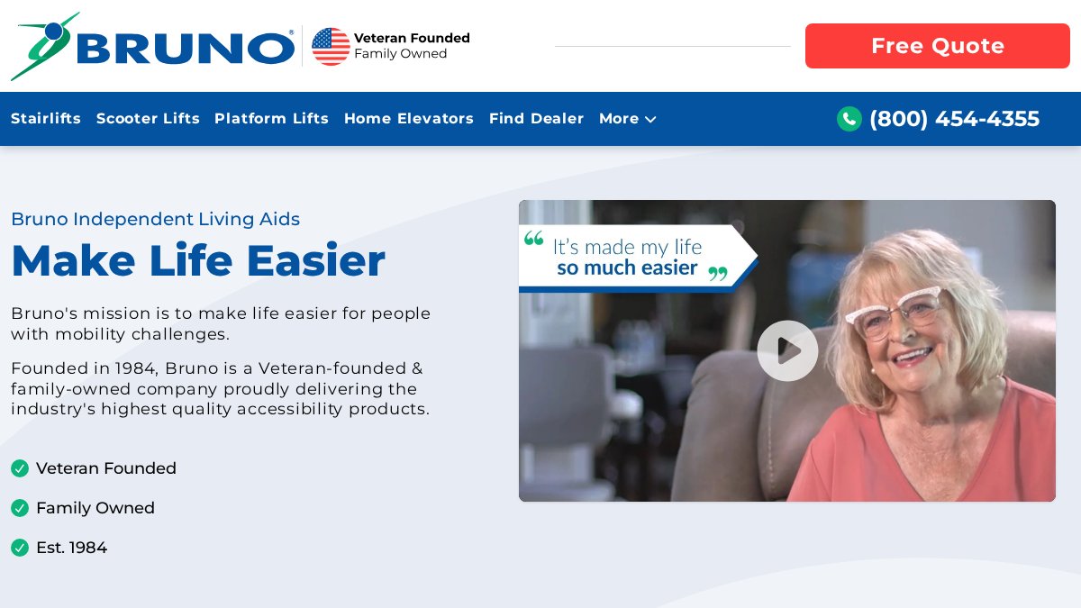 Screenshot of bruno.com interface