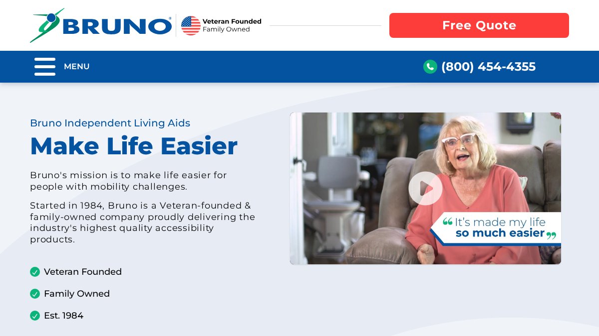 Screenshot of bruno.com interface