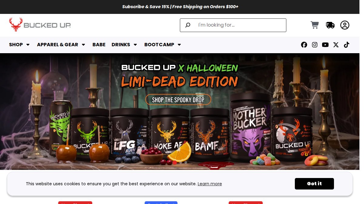 Screenshot of buckedup.com interface