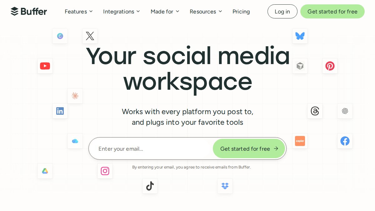 Screenshot of buffer.com interface