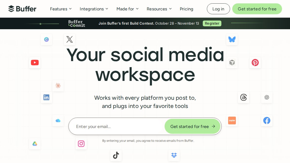 Screenshot of buffer.com interface
