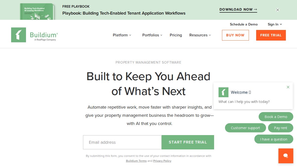 Screenshot of buildium.com interface