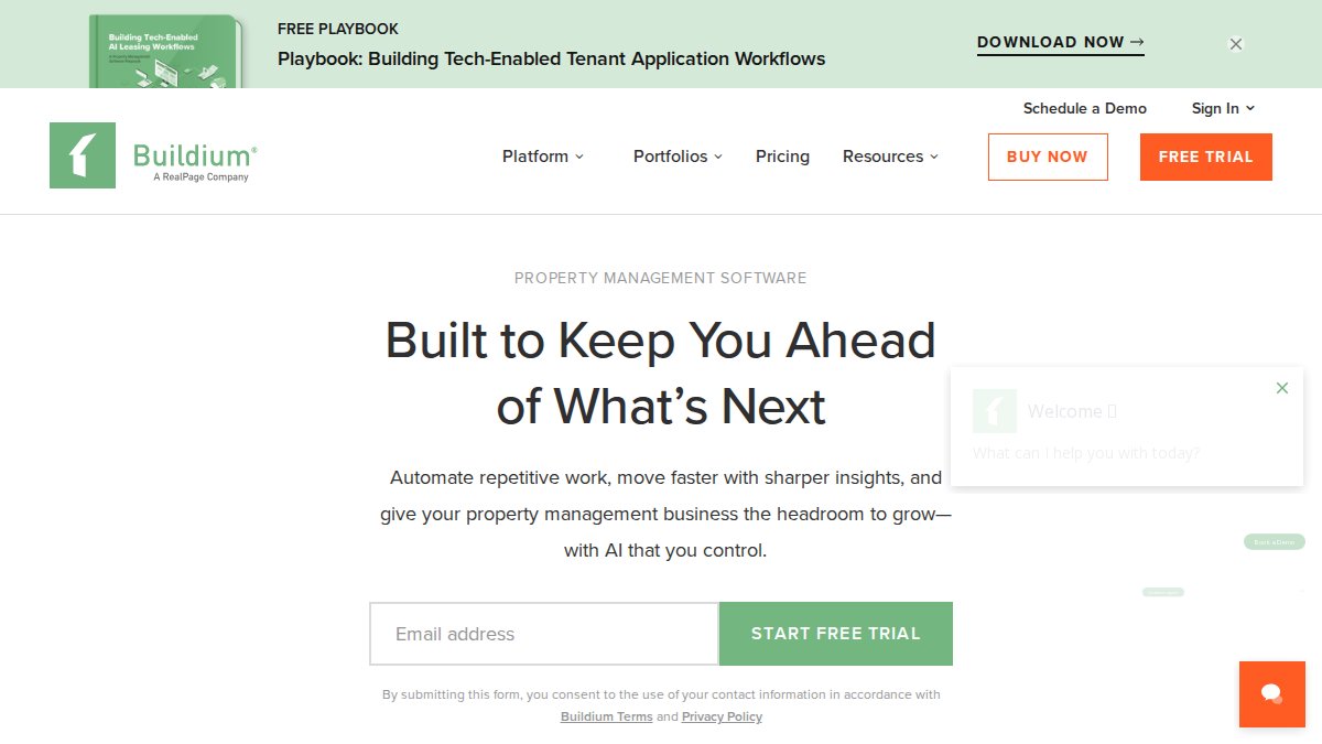 Screenshot of buildium.com interface