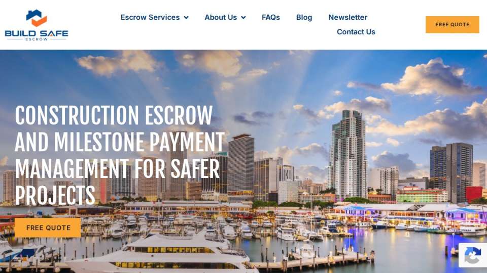 Screenshot of buildsafeescrow.com interface